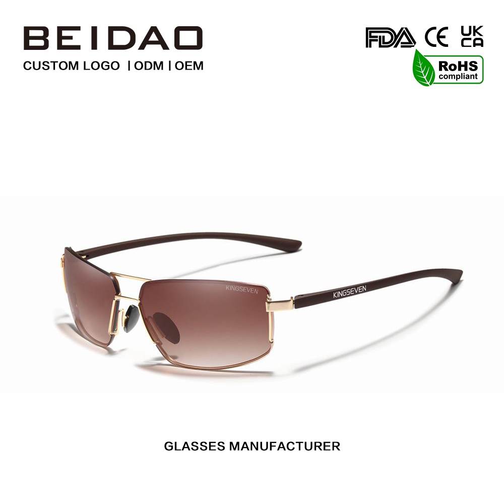 Unisex Vintage квадратни алуминиумски поларизирани очила за сонце